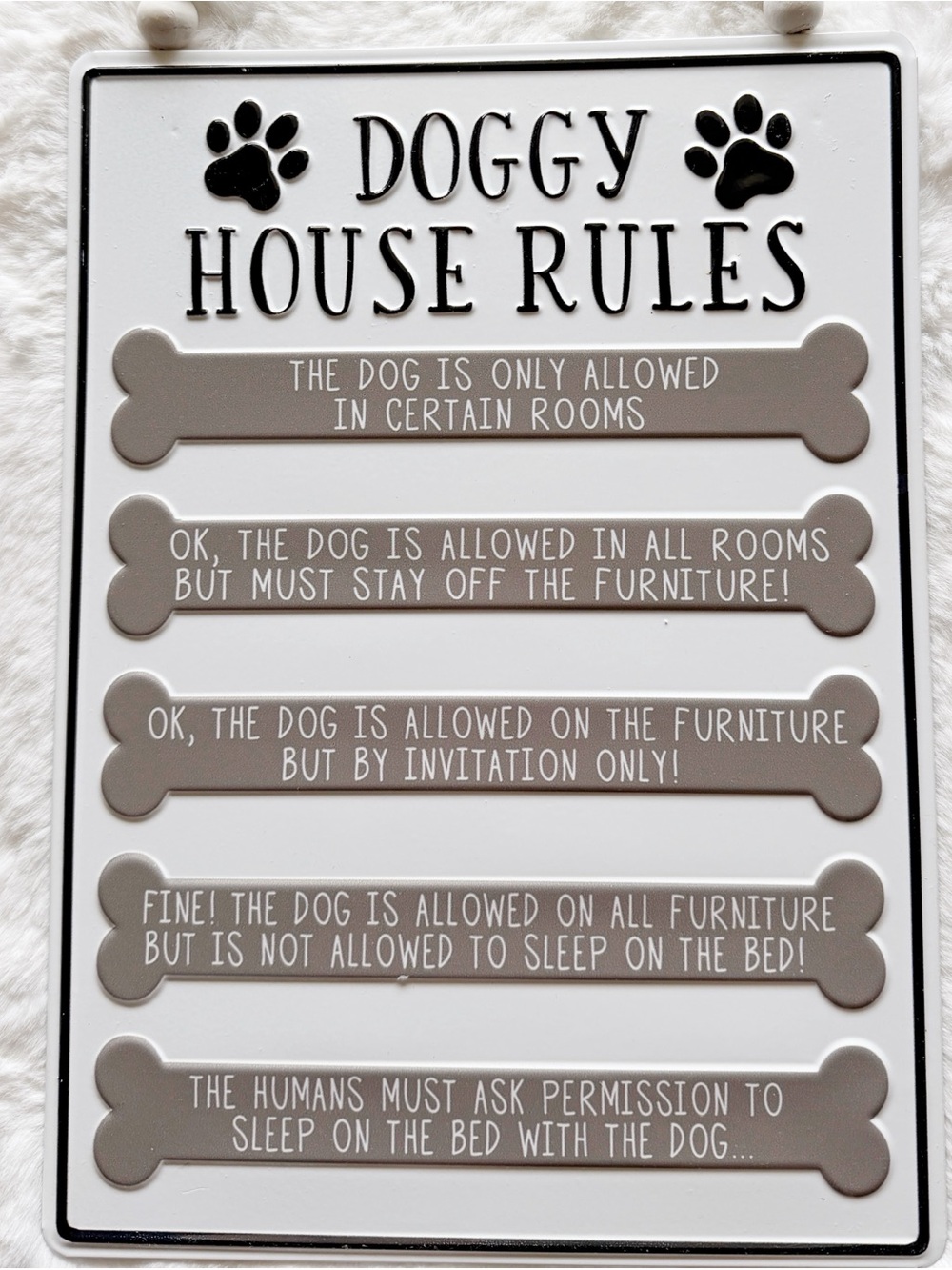 Dog House Rules Hanging Metal Wall Sign